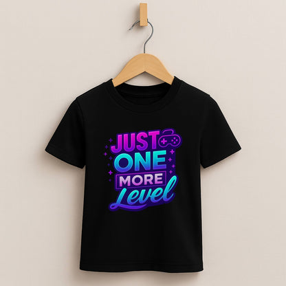 Just One More Level – Kids Neon Gamer T-Shirt 🎮💜