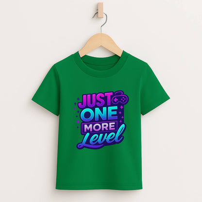 Just One More Level – Kids Neon Gamer T-Shirt 🎮💜