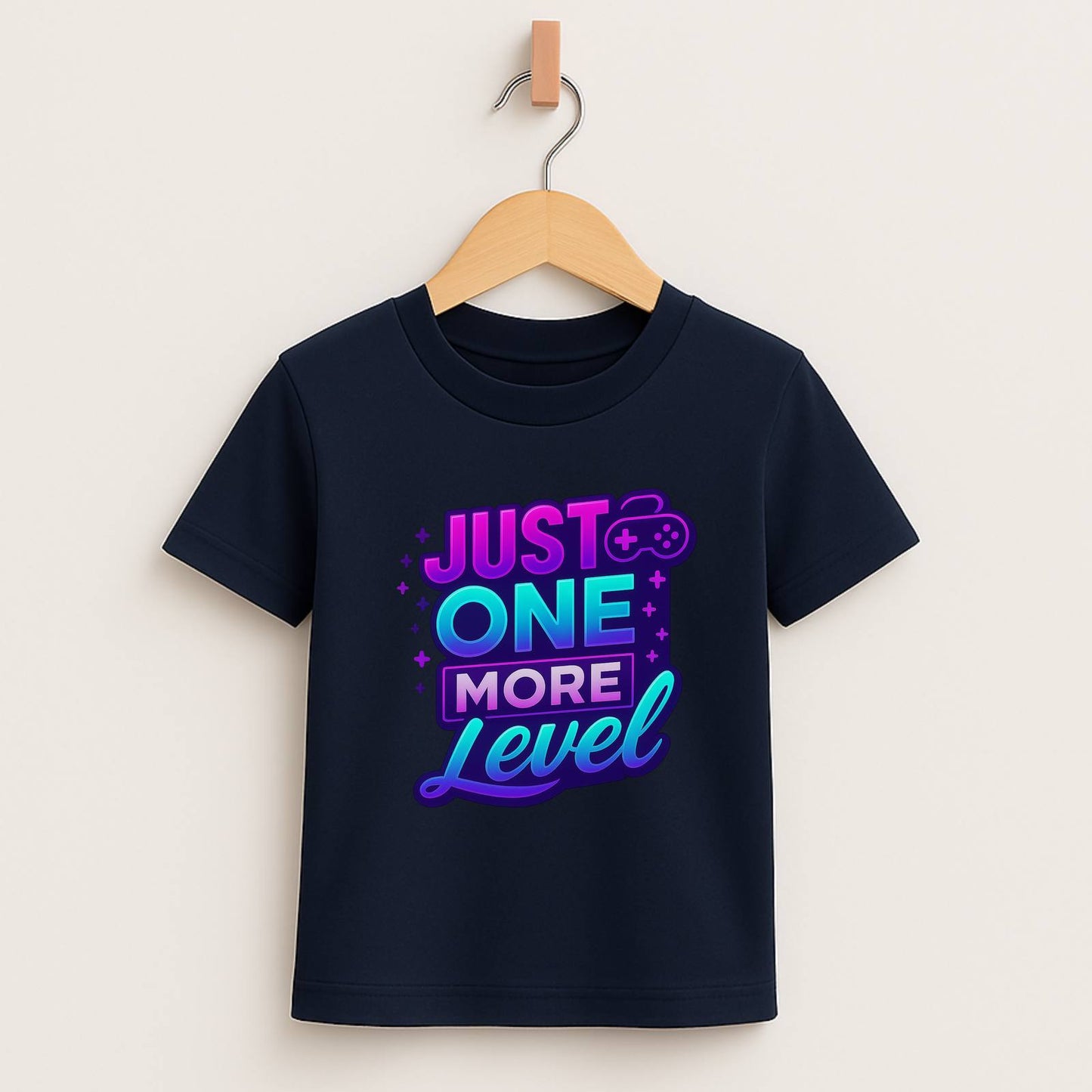 Just One More Level – Kids Neon Gamer T-Shirt 🎮💜