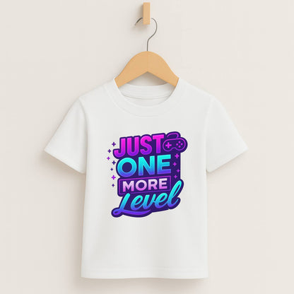 Just One More Level – Kids Neon Gamer T-Shirt 🎮💜