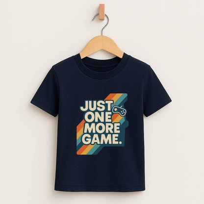 Just One More Game – Kids Retro Stripes T-Shirt 🎮🌈