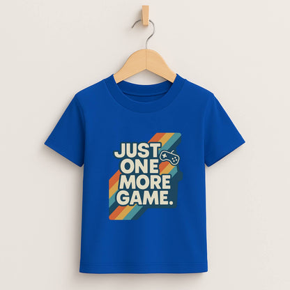 Just One More Game – Kids Retro Stripes T-Shirt 🎮🌈