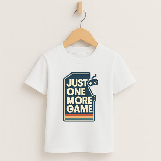 Just One More Game – Kids Retro Gamer T-Shirt 🎮👾
