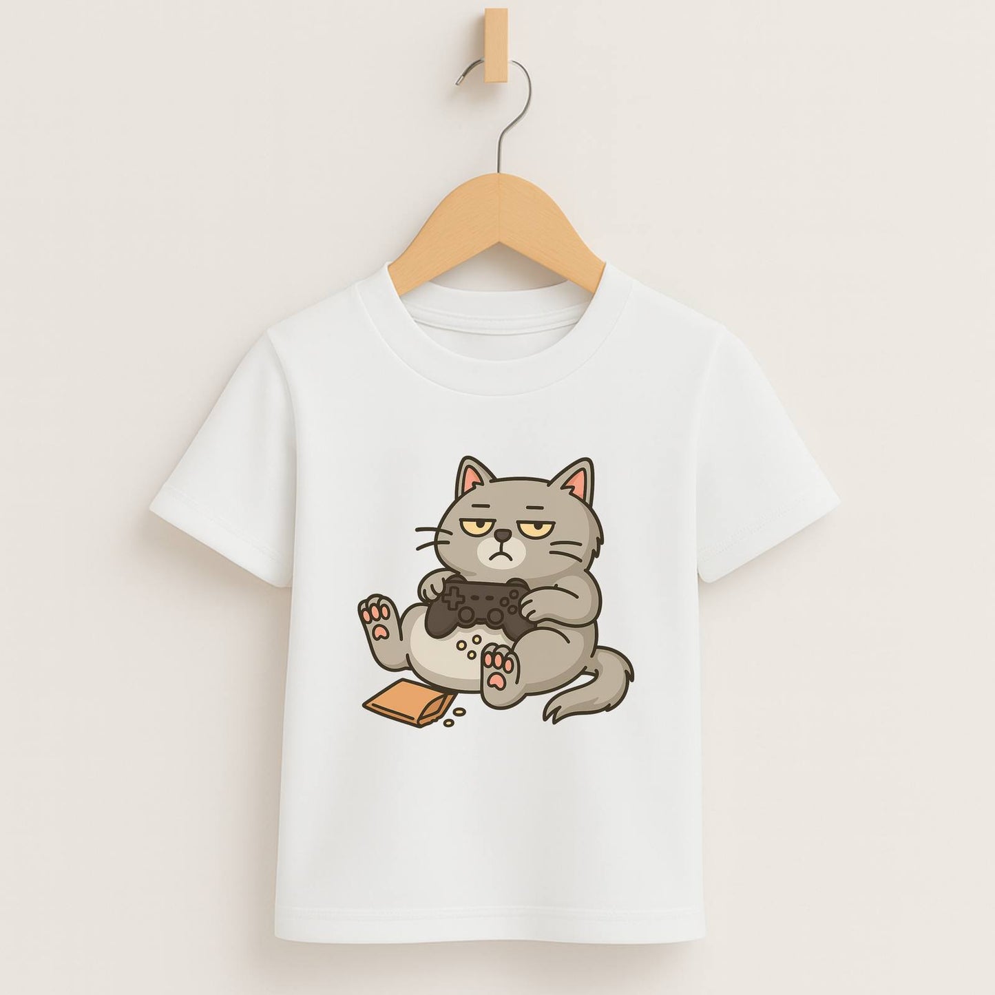 Chill Gamer Cat – Kids Funny Gaming T-Shirt 🐱🎮