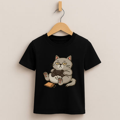 Chill Gamer Cat – Kids Funny Gaming T-Shirt 🐱🎮