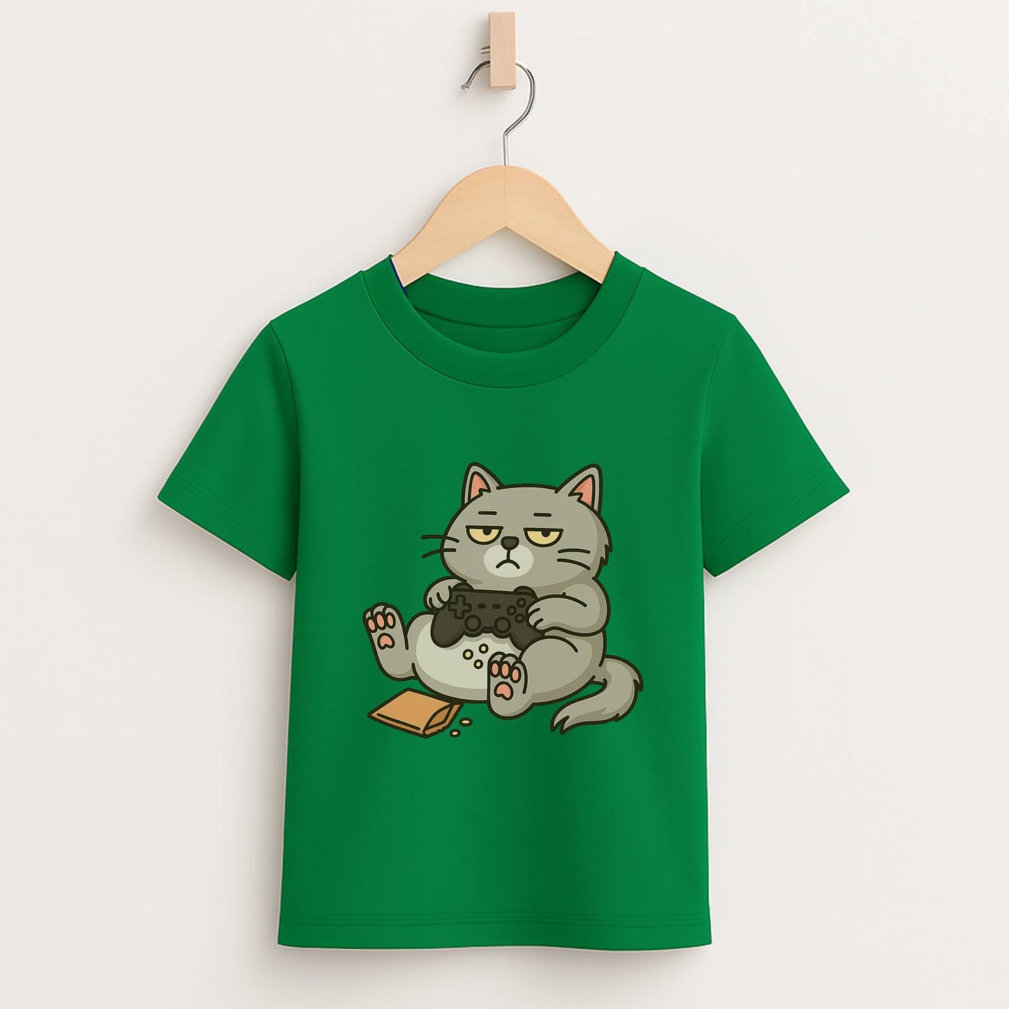 Chill Gamer Cat – Kids Funny Gaming T-Shirt 🐱🎮