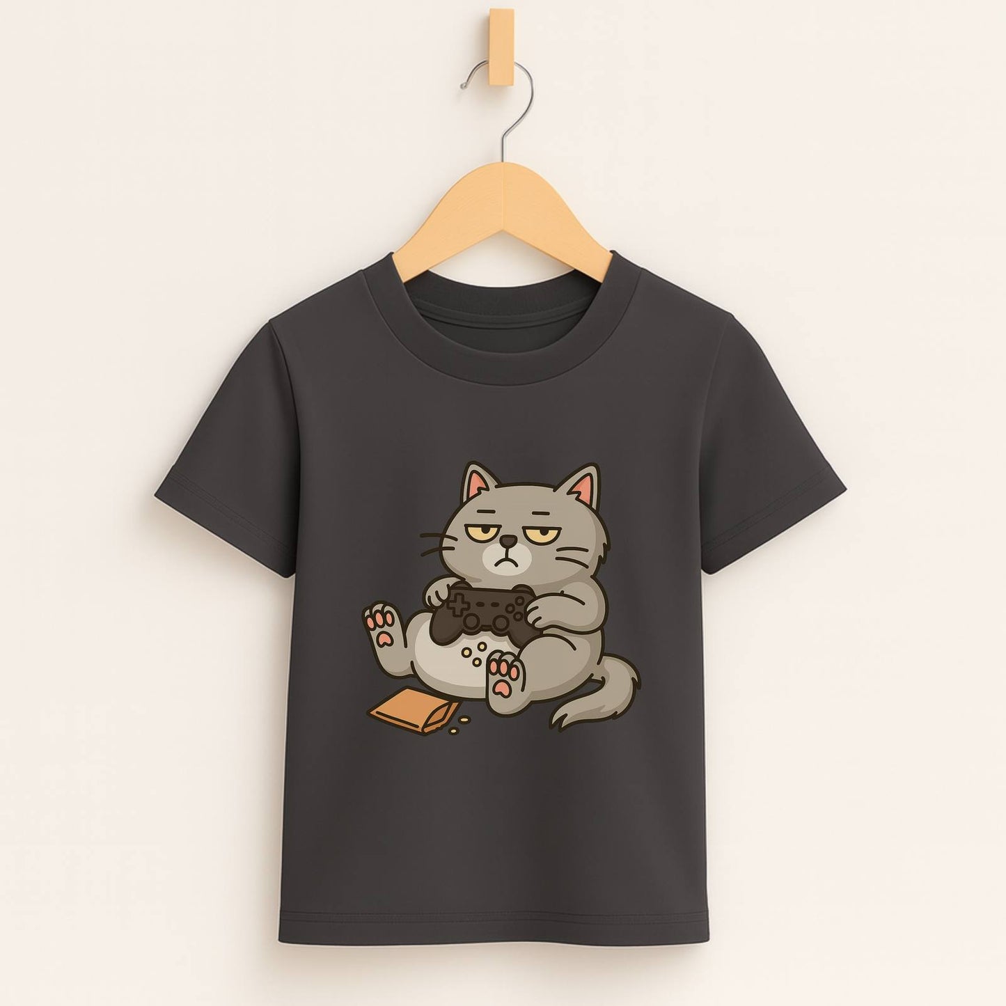 Chill Gamer Cat – Kids Funny Gaming T-Shirt 🐱🎮