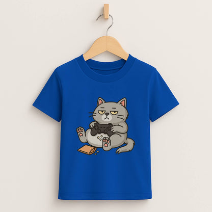 Chill Gamer Cat – Kids Funny Gaming T-Shirt 🐱🎮