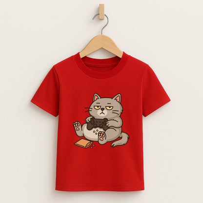 Chill Gamer Cat – Kids Funny Gaming T-Shirt 🐱🎮