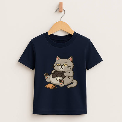 Chill Gamer Cat – Kids Funny Gaming T-Shirt 🐱🎮