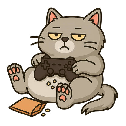 Chill Gamer Cat – Kids Funny Gaming T-Shirt 🐱🎮