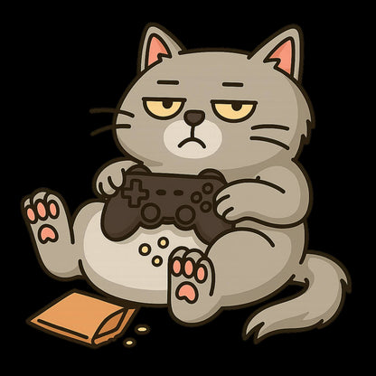 Chill Gamer Cat – Kids Funny Gaming T-Shirt 🐱🎮