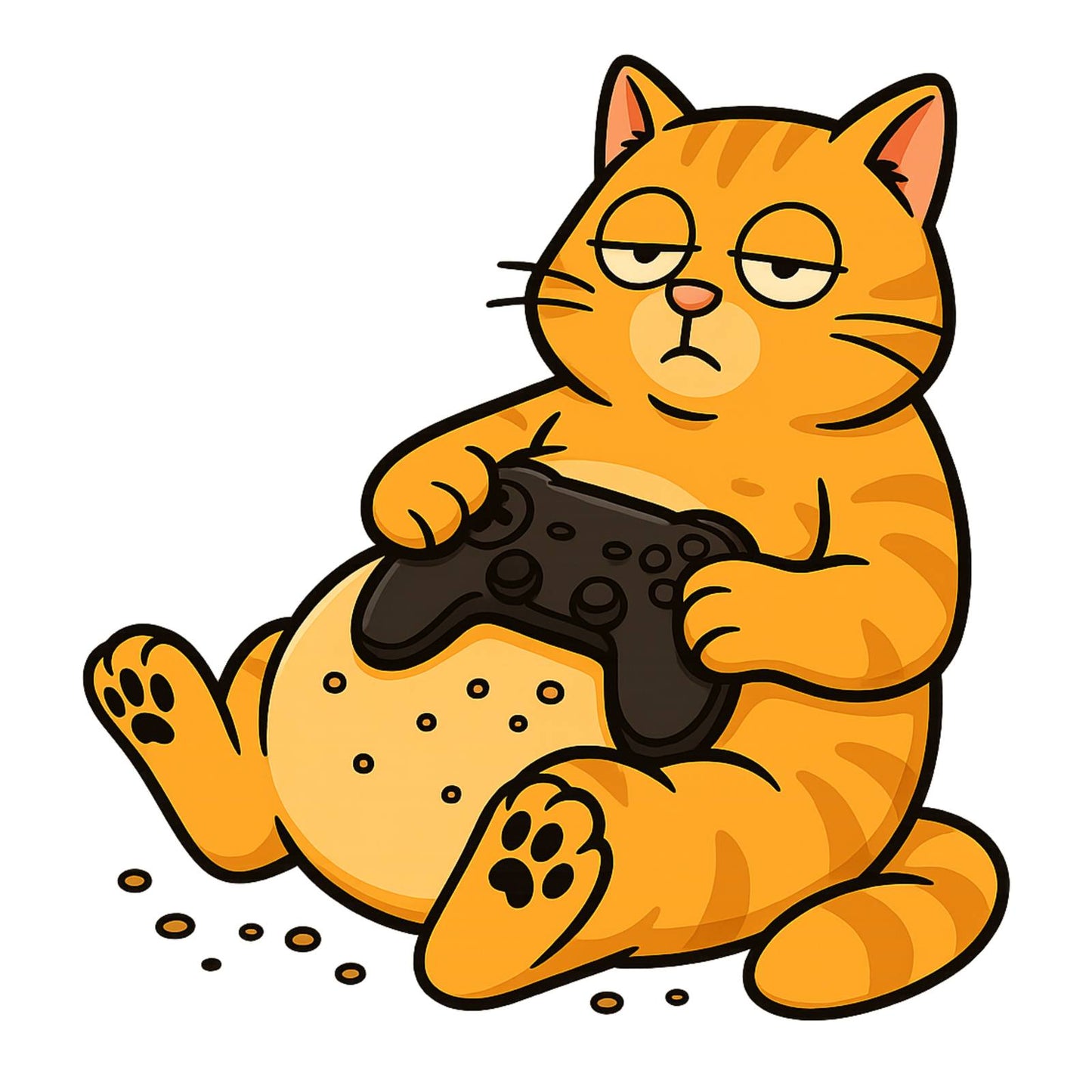 Lazy Gamer Cat – Kids Funny Gaming T-Shirt 🐱🎮