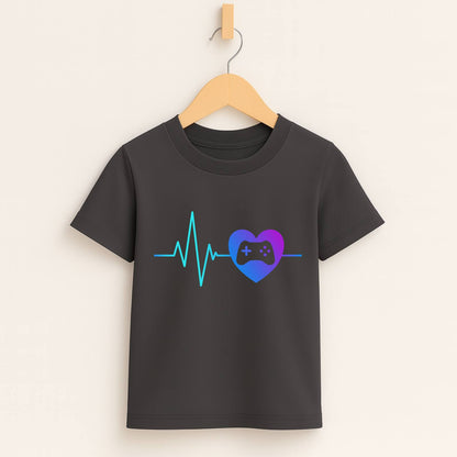 Gamer Heartbeat – Kids Gaming T-Shirt 💙🎮