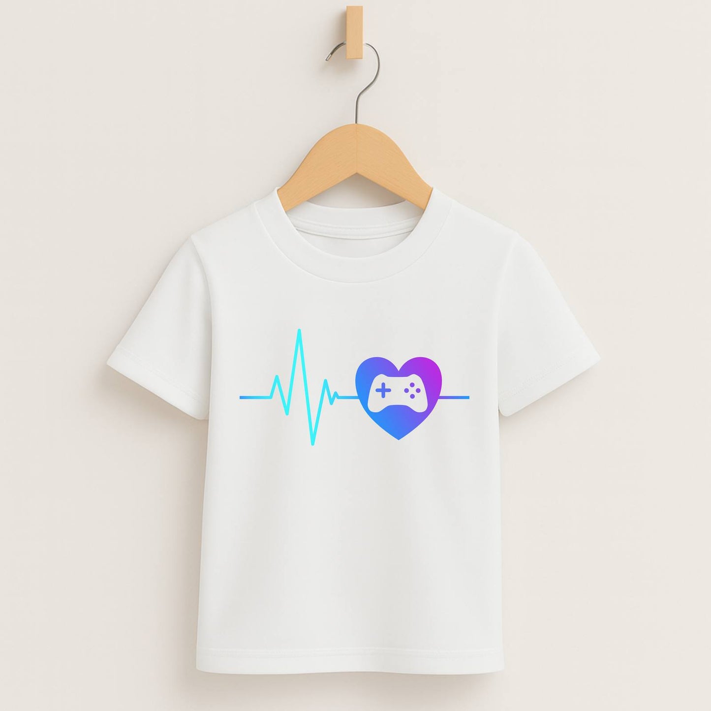 Gamer Heartbeat – Kids Gaming T-Shirt 💙🎮