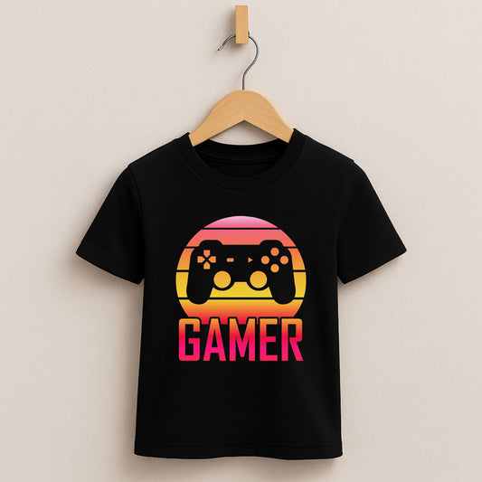 Gamer Sunset 2 – Kids Gaming Tee 🎮
