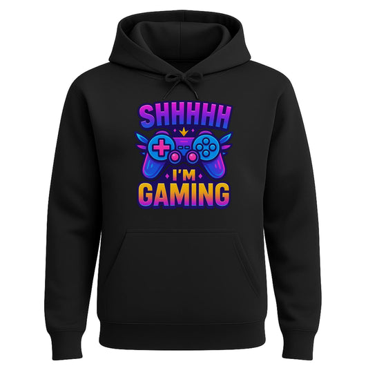 Shhh I’m Gaming – Neon Gamer Hoodie 🎮⚡