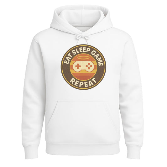 Eat Sleep Game Repeat – Retro Gamer Hoodie 🎮