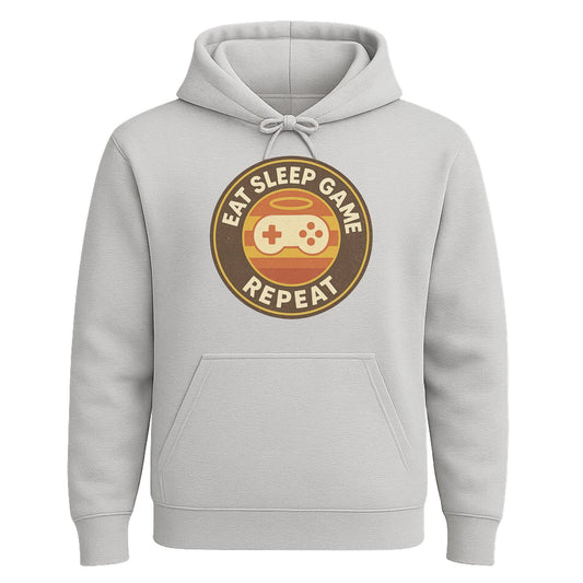 Eat Sleep Game Repeat – Retro Gamer Hoodie 🎮