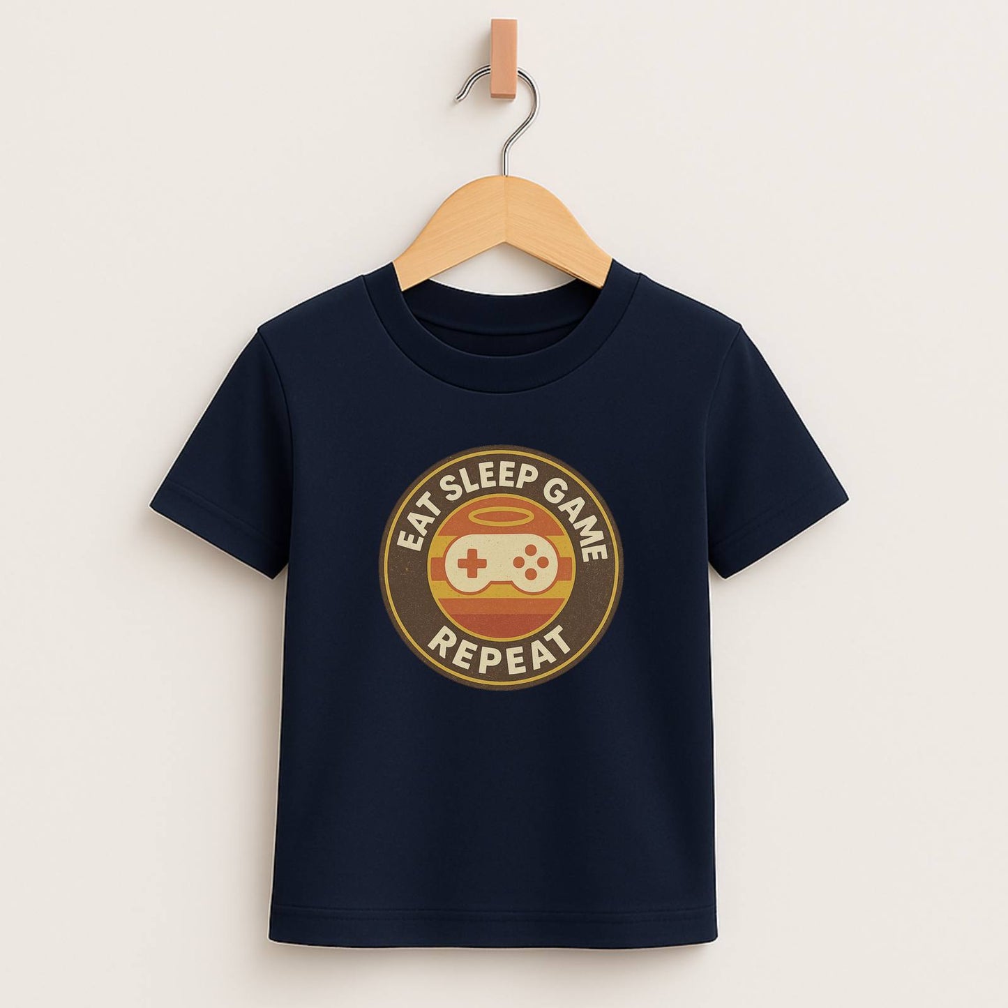 Eat Sleep Game Repeat – Kids Retro Gamer T-Shirt 🎮🕹️