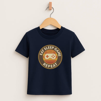 Eat Sleep Game Repeat – Kids Retro Gamer T-Shirt 🎮🕹️