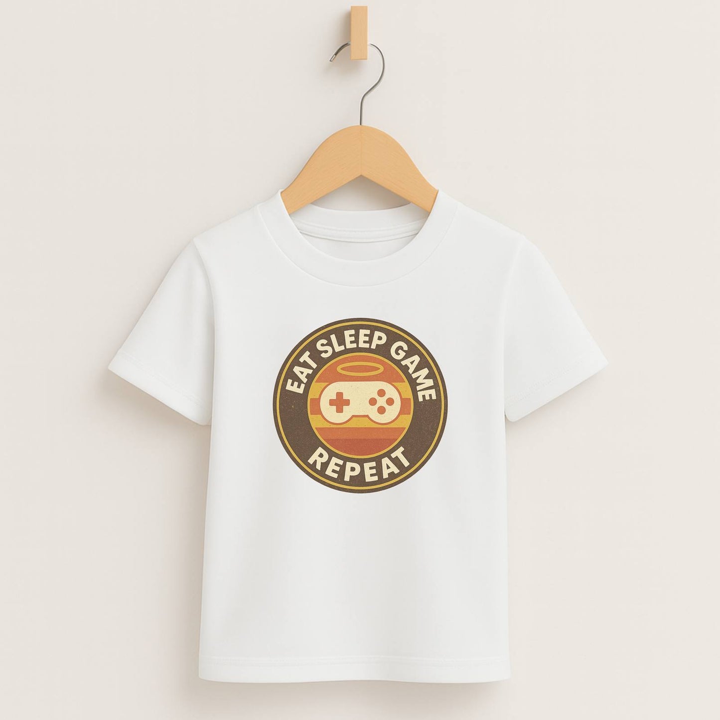 Eat Sleep Game Repeat – Kids Retro Gamer T-Shirt 🎮🕹️