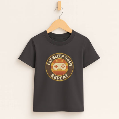 Eat Sleep Game Repeat – Kids Retro Gamer T-Shirt 🎮🕹️