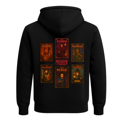 Nerdy Things RPG Character Cards Hoodie | Hooded Sweatshirt