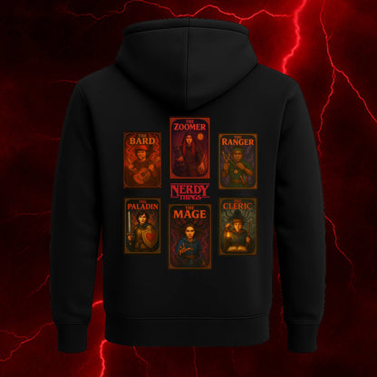 Nerdy Things RPG Character Cards Hoodie | Hooded Sweatshirt