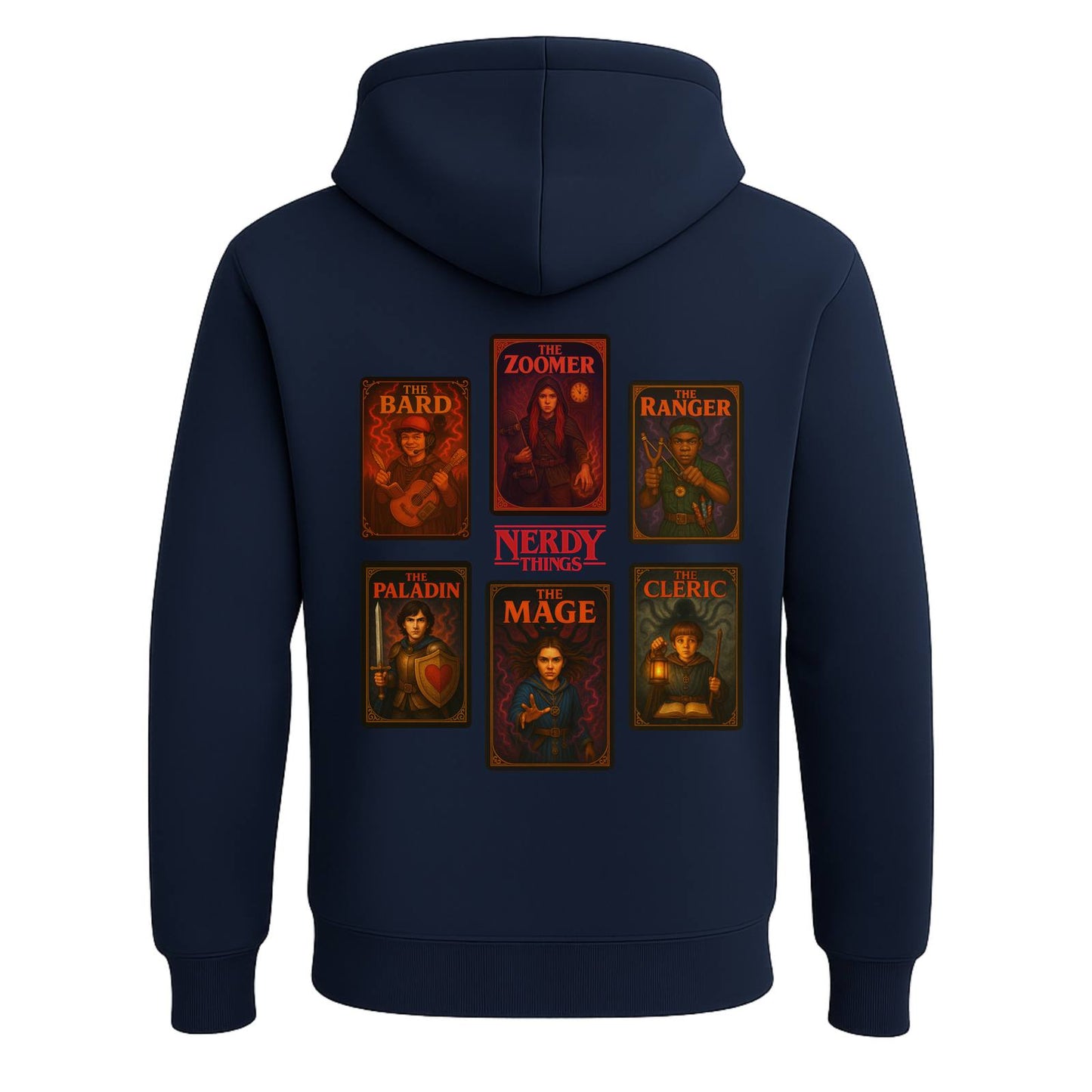 Nerdy Things RPG Character Cards Hoodie | Hooded Sweatshirt