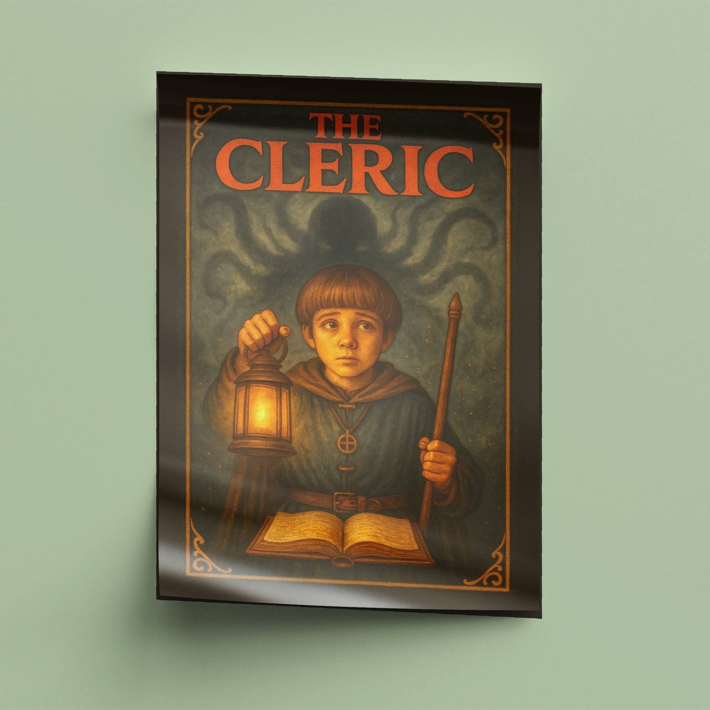 The Cleric Rolled Poster - Fantasy Illustration, DnD Wall Art