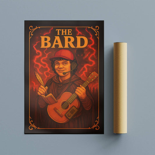 The Bard Rolled Poster - Fantasy Musician Illustration, DnD Wall Art