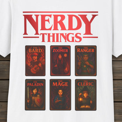 Nerdy Things Full Party T-Shirt | DnD Card Design Tee