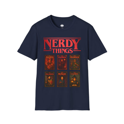 Nerdy Things Full Party T-Shirt | DnD Card Design Tee
