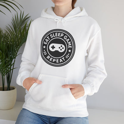 Eat Sleep Game Repeat – Classic Gamer Hoodie 🎮
