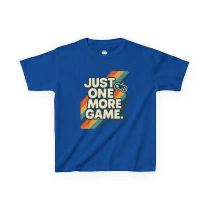 Just One More Game – Kids Retro Stripes T-Shirt 🎮🌈