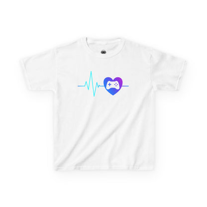 Gamer Heartbeat – Kids Gaming T-Shirt 💙🎮