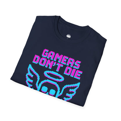 Gamers dont die they respawn 8bit neon - Gaming Lifestyle T-Shirt
