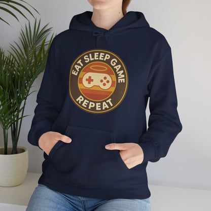 Eat Sleep Game Repeat – Retro Gamer Hoodie 🎮