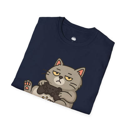 Lazy gamer cat (grey) - Gaming Lifestyle T-Shirt