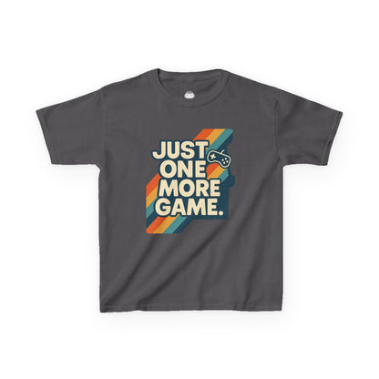 Just One More Game – Kids Retro Stripes T-Shirt 🎮🌈