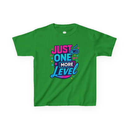 Just One More Level (b/p) – Kids Neon Gamer T-Shirt  🎮💙