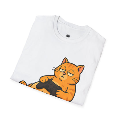 Lazy gamer cat (ginger) - Gaming Lifestyle T-Shirt