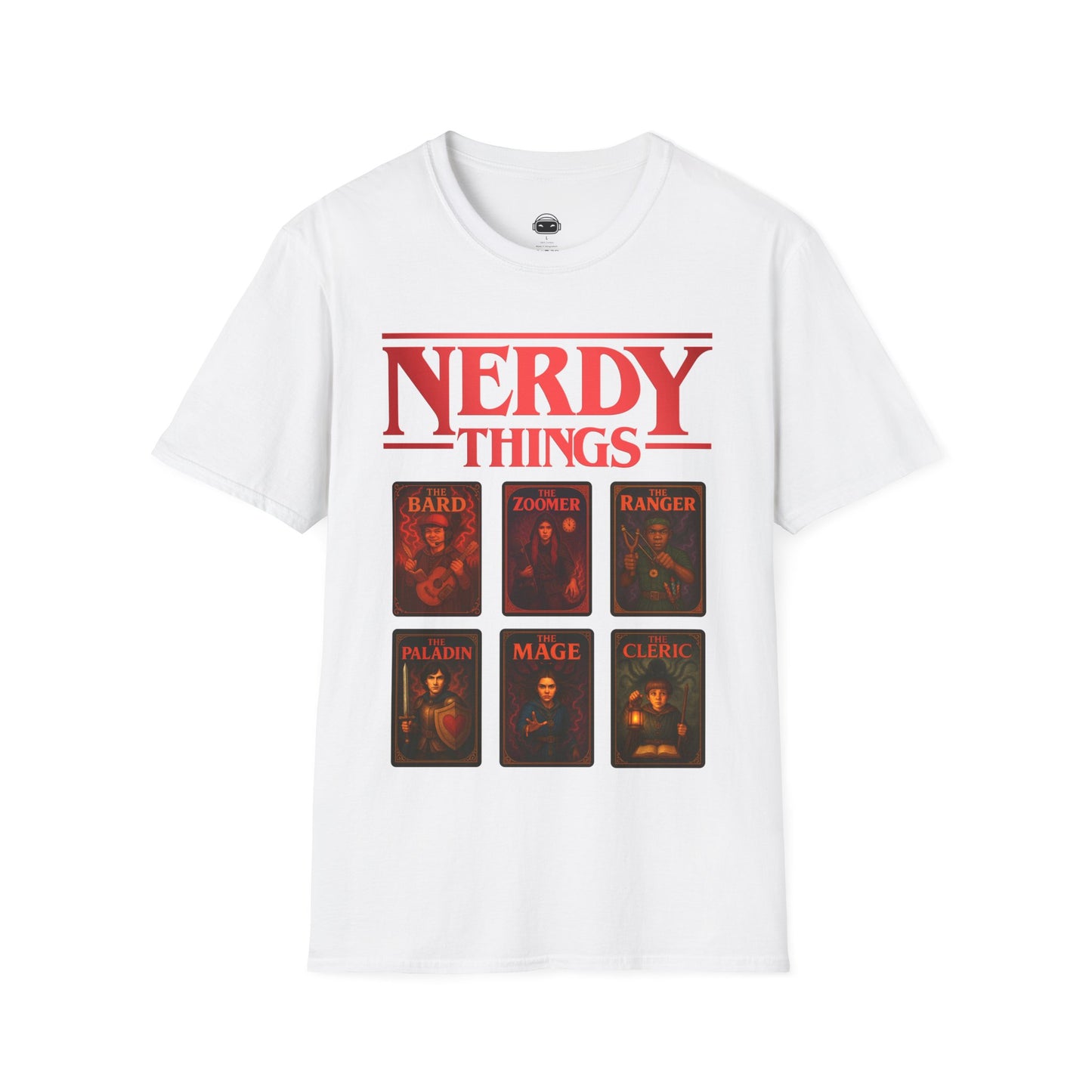Nerdy Things Full Party T-Shirt | DnD Card Design Tee