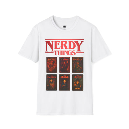 Nerdy Things Full Party T-Shirt | DnD Card Design Tee