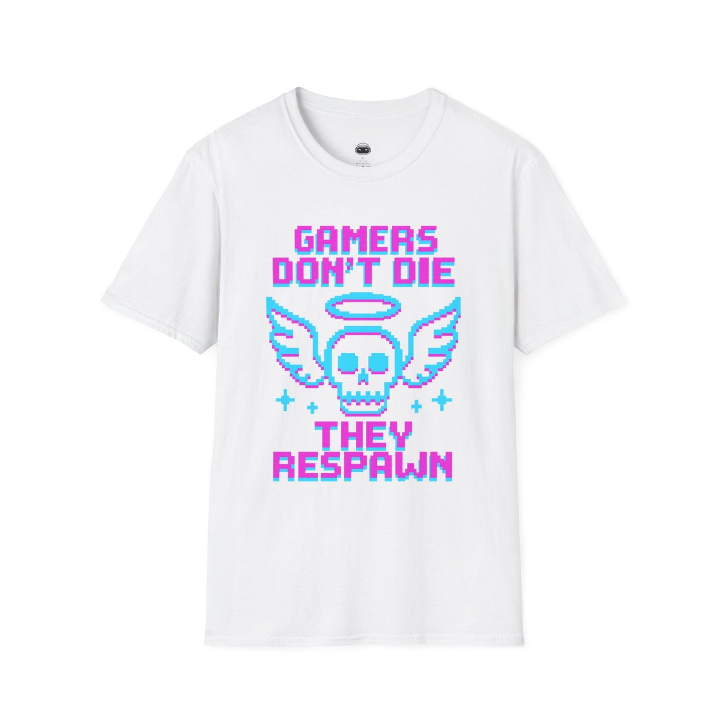 Gamers dont die they respawn 8bit neon - Gaming Lifestyle T-Shirt