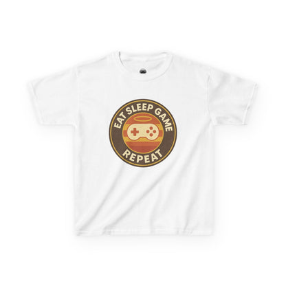 Eat Sleep Game Repeat – Kids Retro Gamer T-Shirt 🎮🕹️