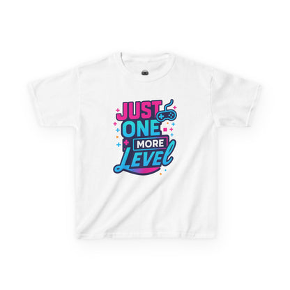 Just One More Level (b/p) – Kids Neon Gamer T-Shirt  🎮💙
