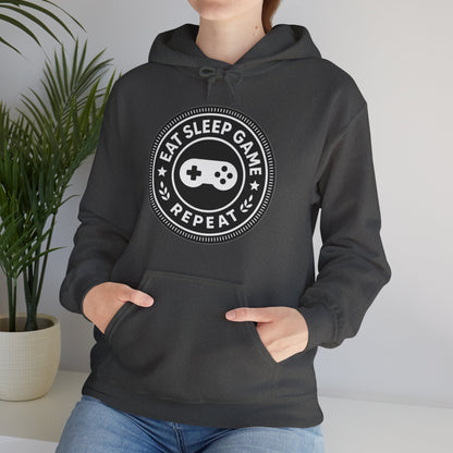 Eat Sleep Game Repeat – Classic Gamer Hoodie 🎮