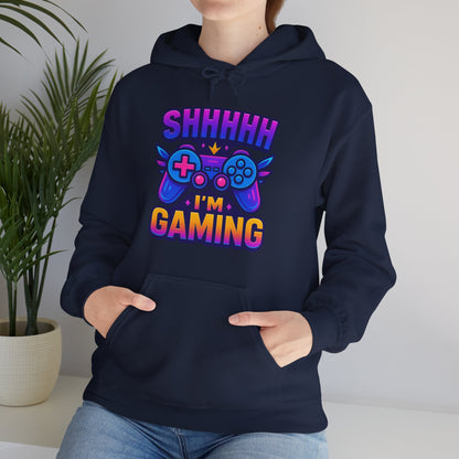 Shhh I’m Gaming – Neon Gamer Hoodie 🎮⚡